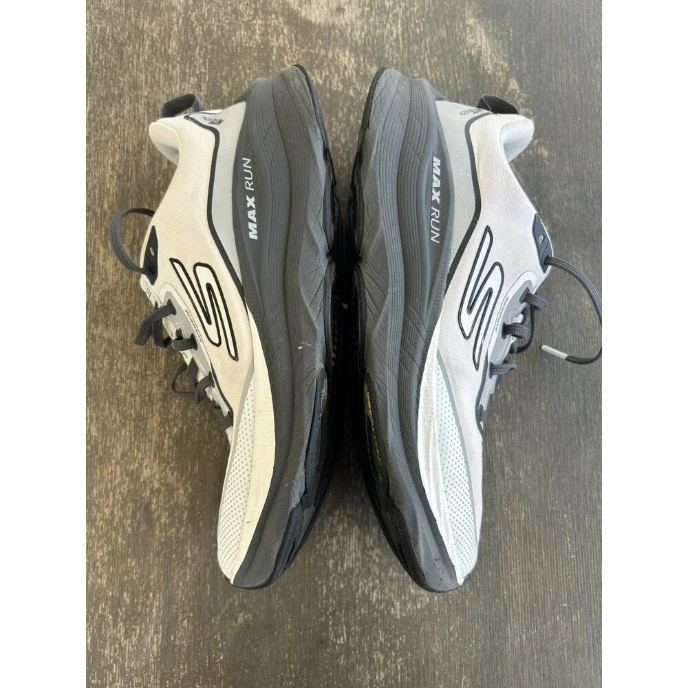 Skechers Max Run Vorteza Waterproof White Sneaker Running Shoes Men's Size 11.5